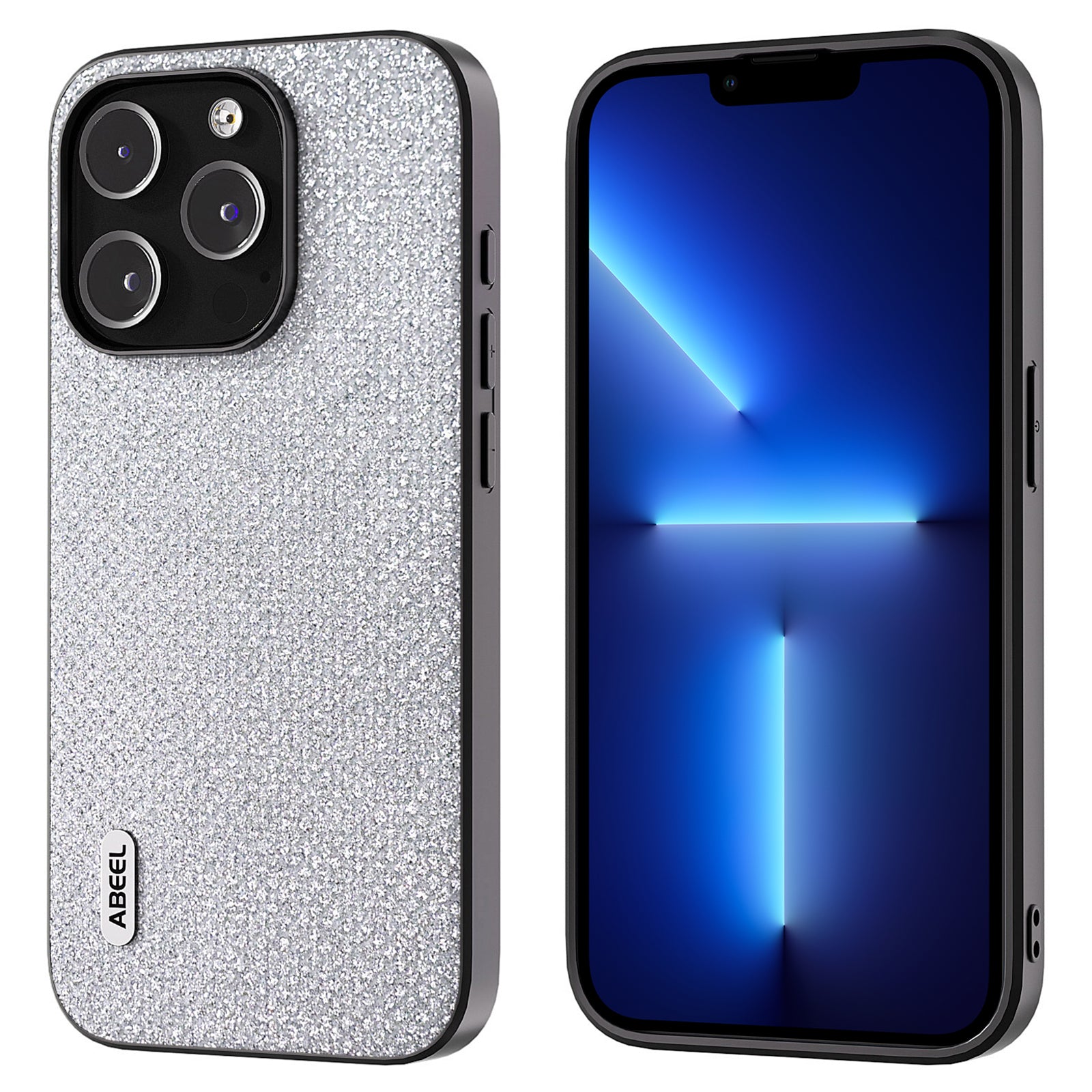 ABEEL For iPhone 13 Pro Max Rhinestone Texture Phone Cover PU Leather PC TPU Drop Protection Case