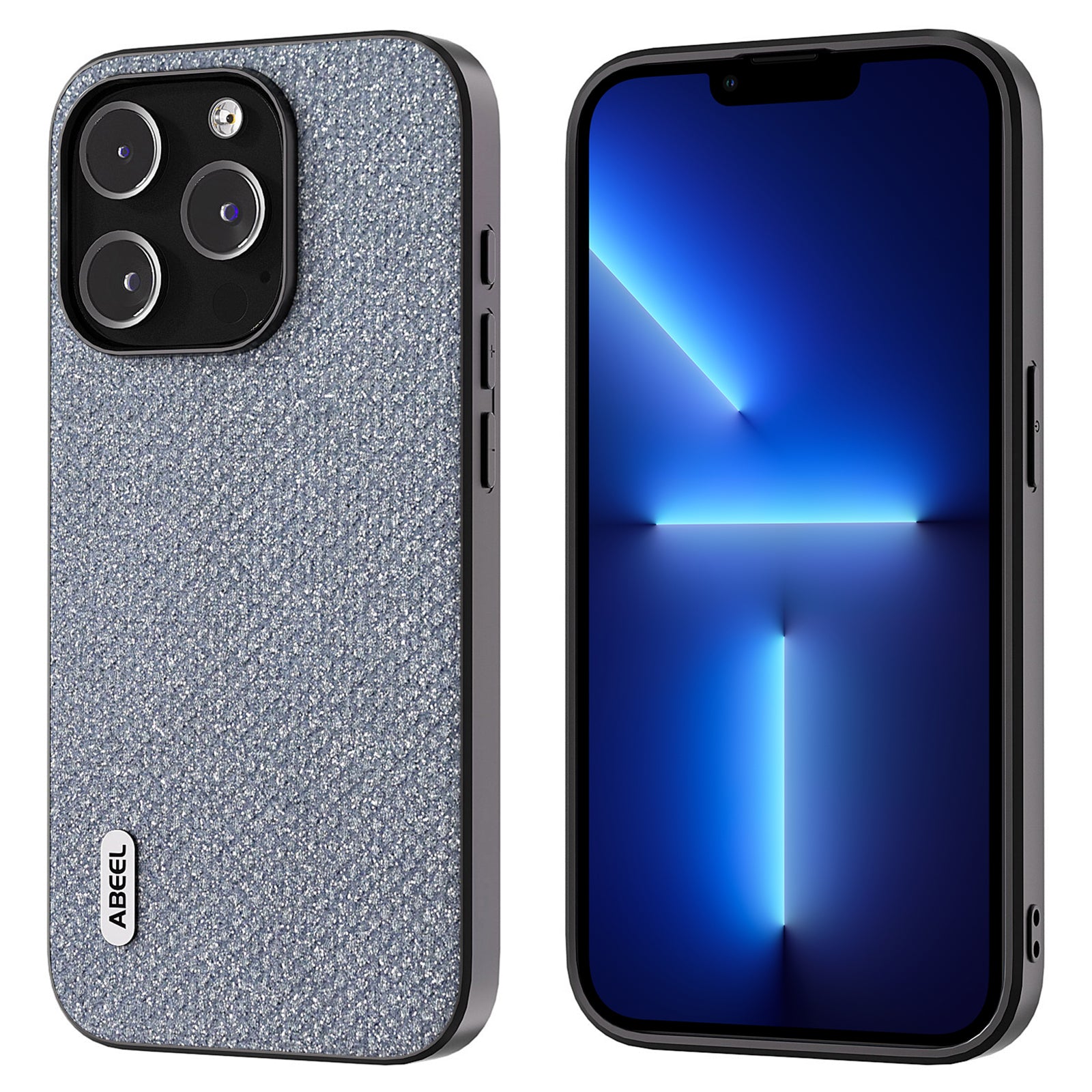 ABEEL For iPhone 13 Pro Max Rhinestone Texture Phone Cover PU Leather PC TPU Drop Protection Case