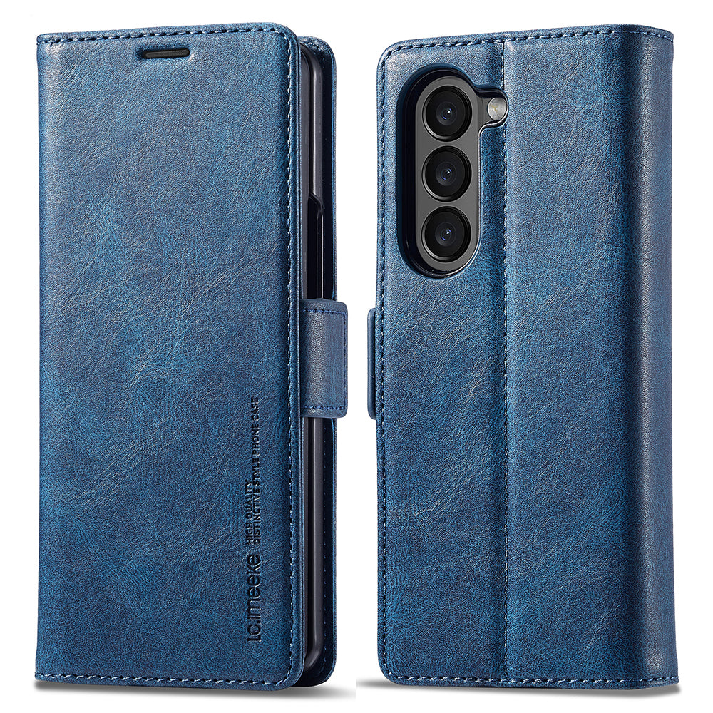 LC.IMEEKE For Samsung Galaxy Z Fold5 5G RFID Blocking Phone Case Wallet PU Leather Stand Cover