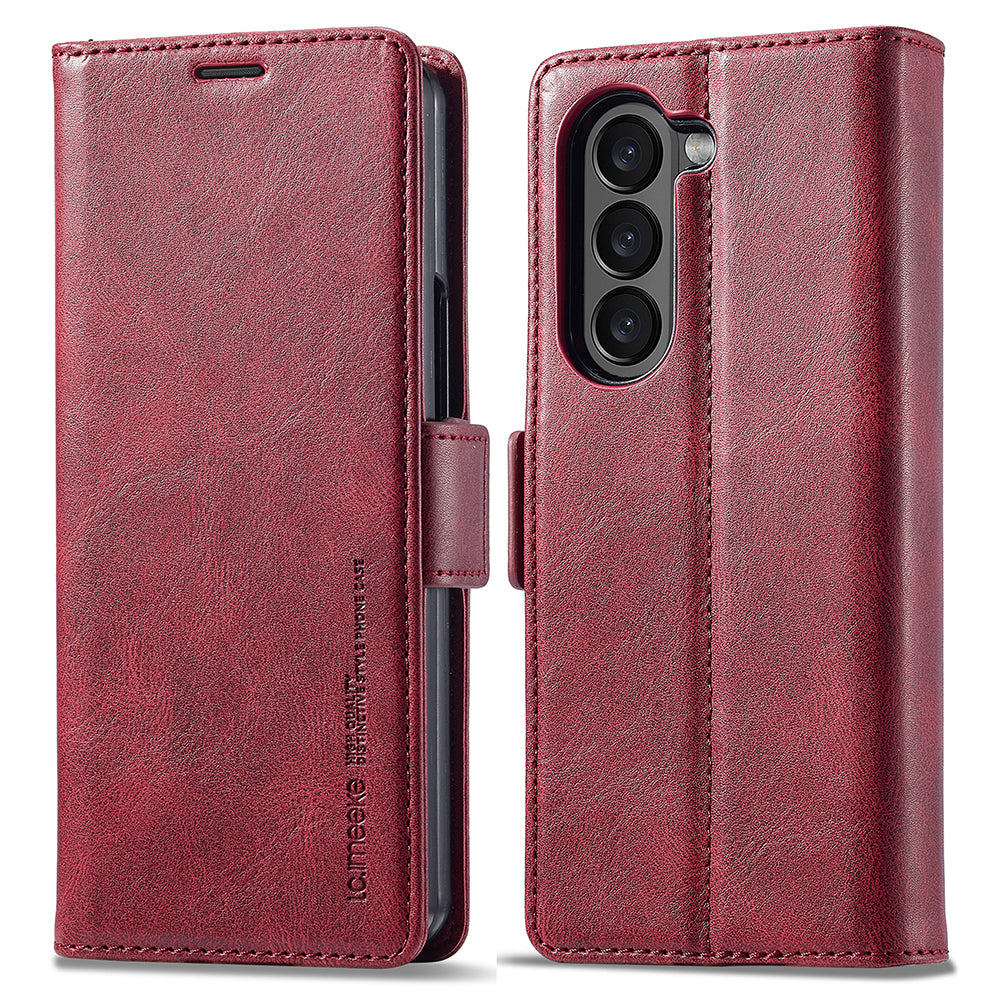 LC.IMEEKE For Samsung Galaxy Z Fold5 5G RFID Blocking Phone Case Wallet PU Leather Stand Cover