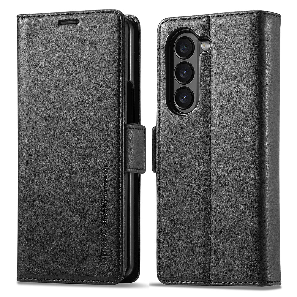 LC.IMEEKE For Samsung Galaxy Z Fold5 5G RFID Blocking Phone Case Wallet PU Leather Stand Cover