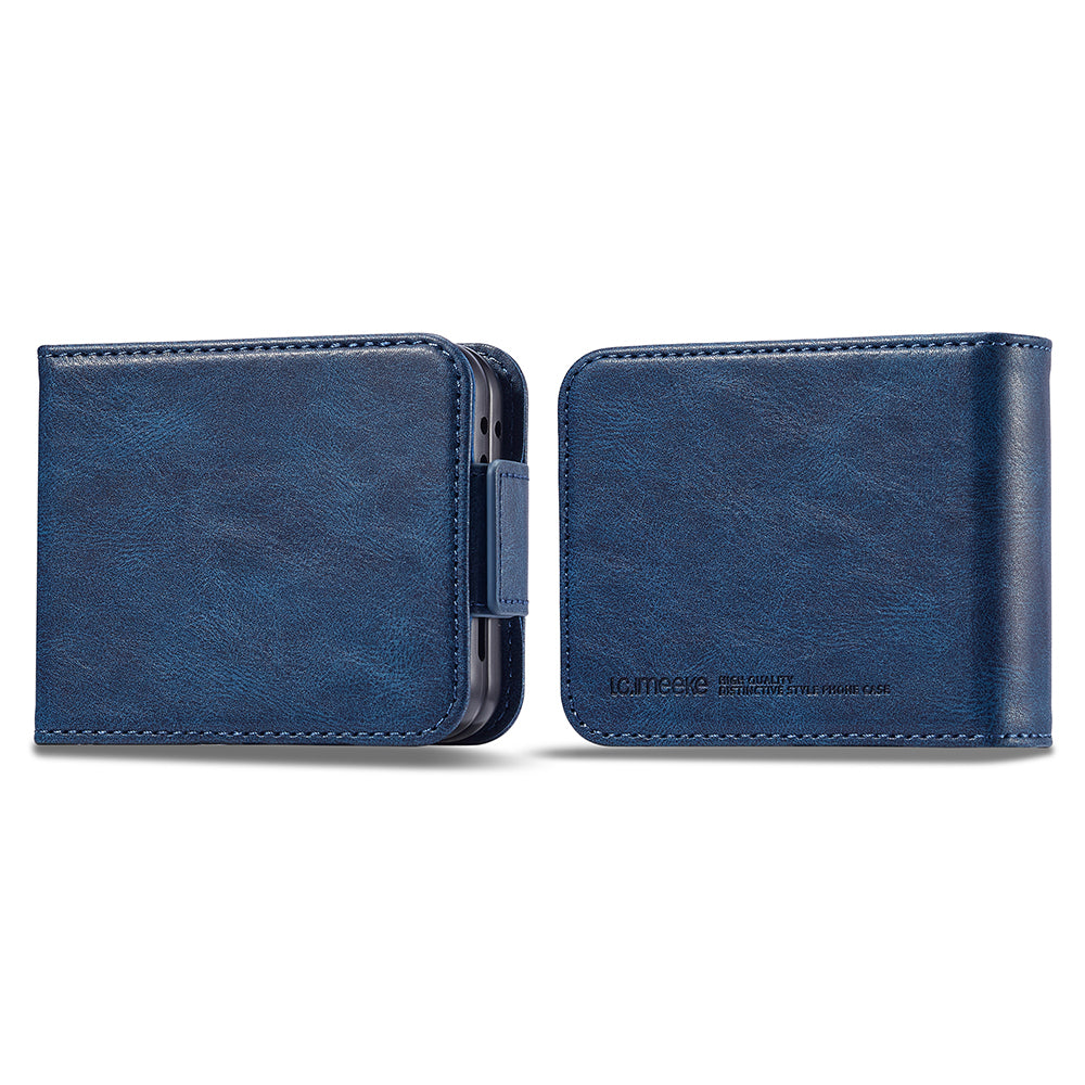 LC.IMEEKE For Samsung Galaxy Z Flip5 5G PU Leather Phone Cover RFID Blocking Card Slot Case
