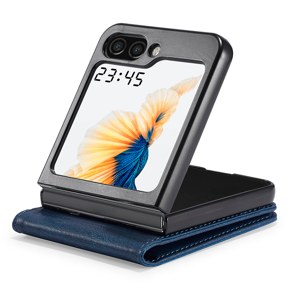 LC.IMEEKE For Samsung Galaxy Z Flip5 5G PU Leather Phone Cover RFID Blocking Card Slot Case