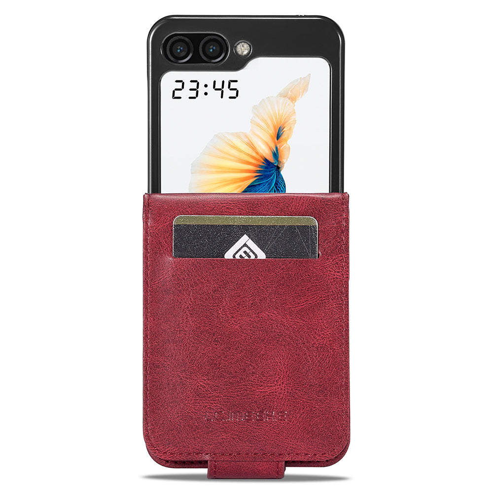 LC.IMEEKE For Samsung Galaxy Z Flip5 5G PU Leather Phone Cover RFID Blocking Card Slot Case