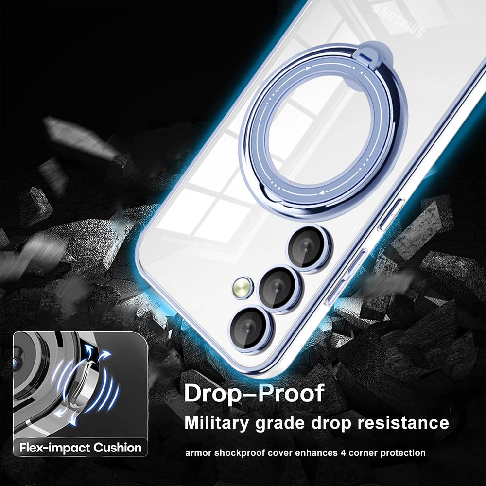 Phone Case for Samsung Galaxy A54 5G PC TPU Rotation Kickstand Cover Compatible with MagSafe