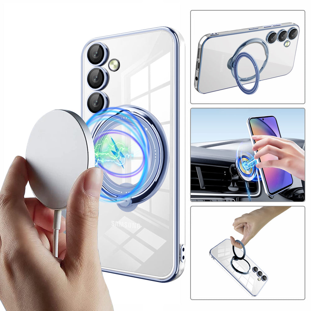 Phone Case for Samsung Galaxy A54 5G PC TPU Rotation Kickstand Cover Compatible with MagSafe