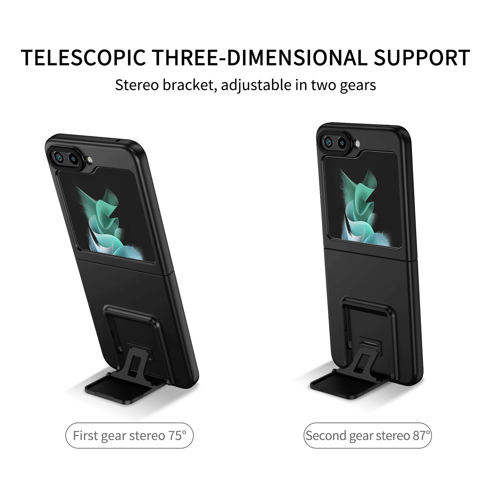 For Samsung Galaxy Z Flip5 5G Phone Case Shockproof Hard PC Cover with Kickstand