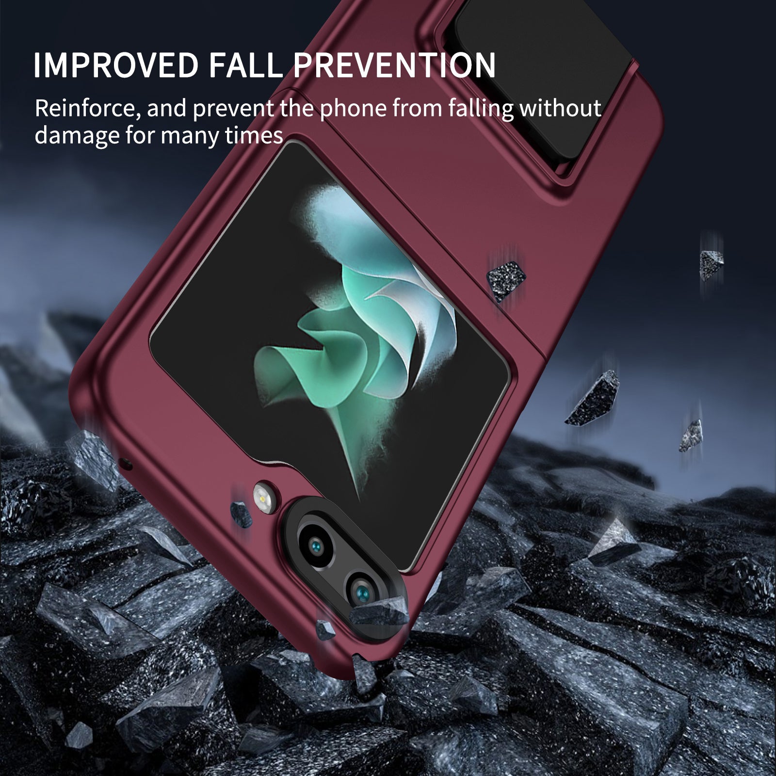 For Samsung Galaxy Z Flip5 5G Phone Case Shockproof Hard PC Cover with Kickstand