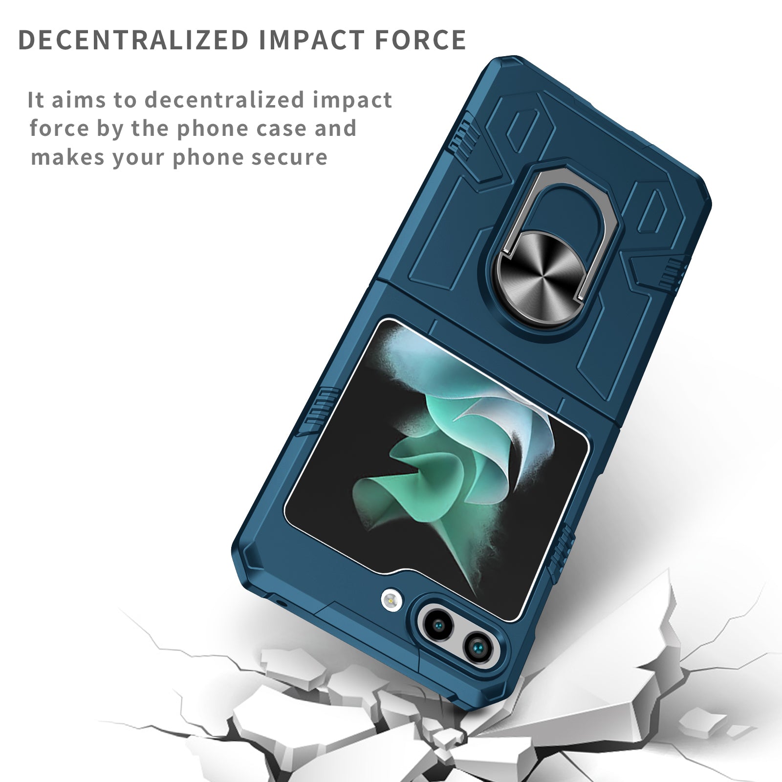 For Samsung Galaxy Z Flip5 5G PC Shockproof Cover Ring Kickstand Phone Case Support Magnetic Car Mount