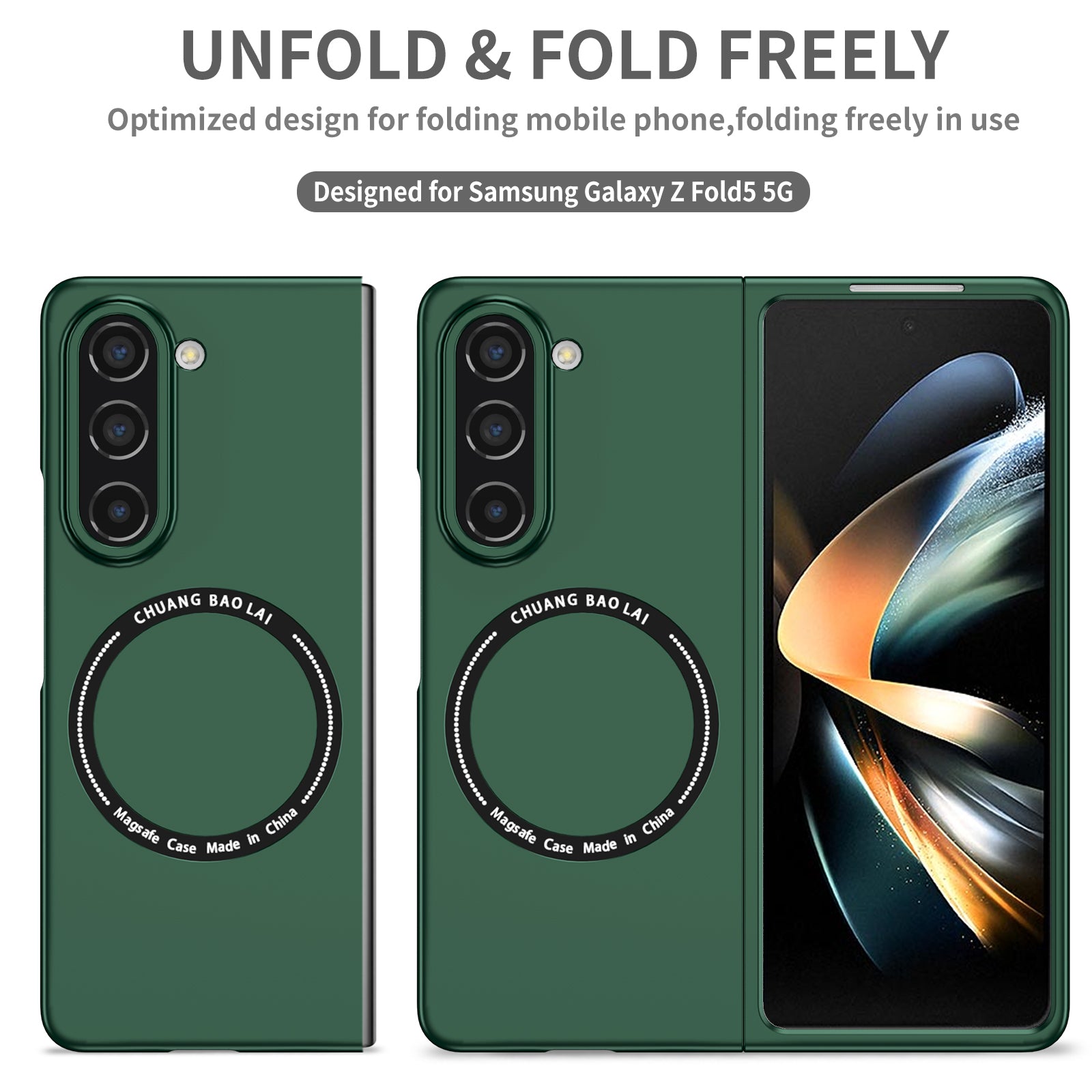For Samsung Galaxy Z Fold5 5G Hard PC Phone Case Magnetic Cover Compatible with MagSafe
