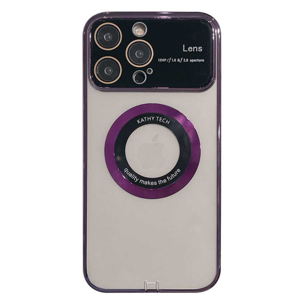 VOERO For iPhone 12 Pro Max Phone Protector Compatible with MagSafe TPU Glass Shell Clear Phone Case with Dust Cover