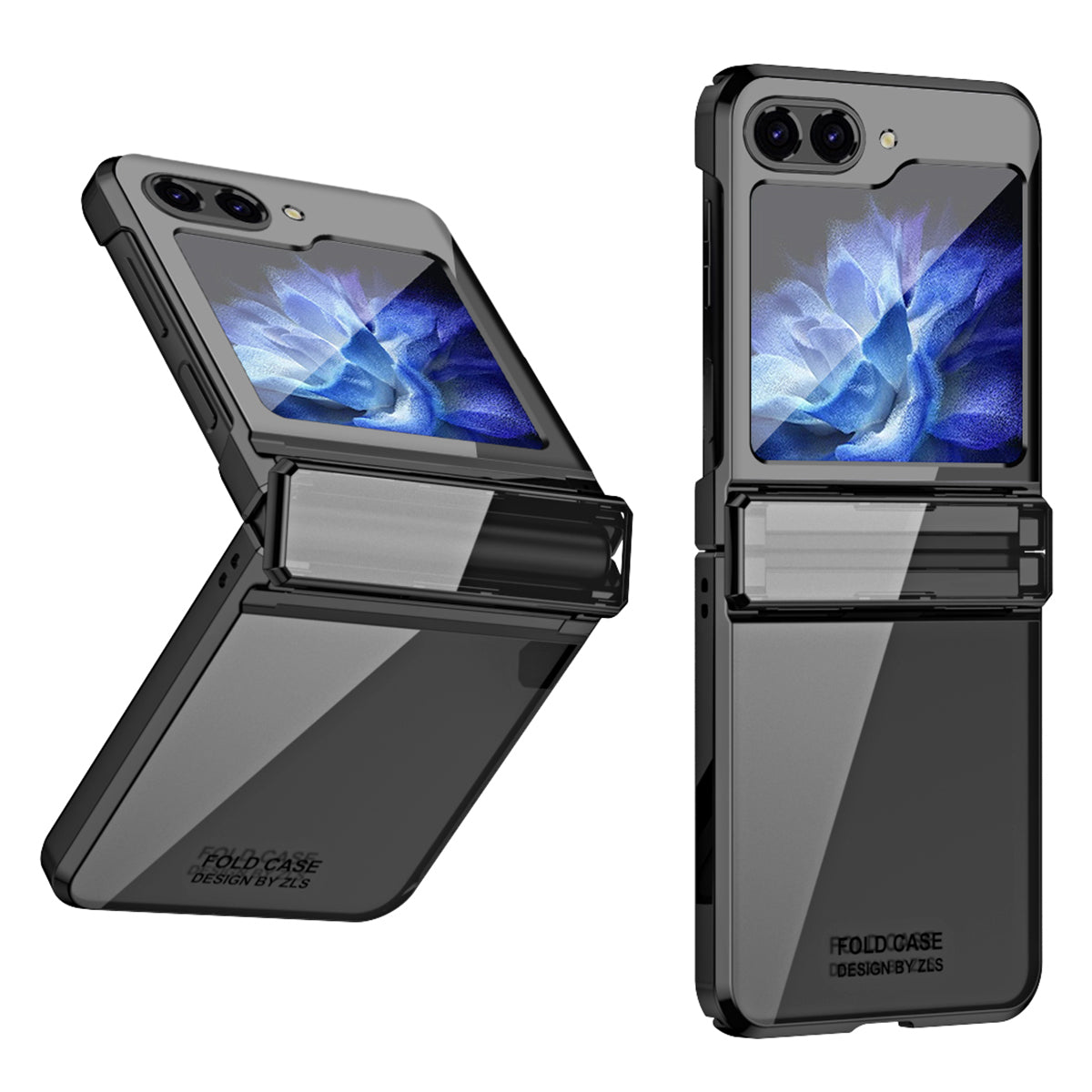 For Samsung Galaxy Z Flip5 5G Shockproof Hard PC Cover Electroplating Phone Protective Case Built-In Glass Film