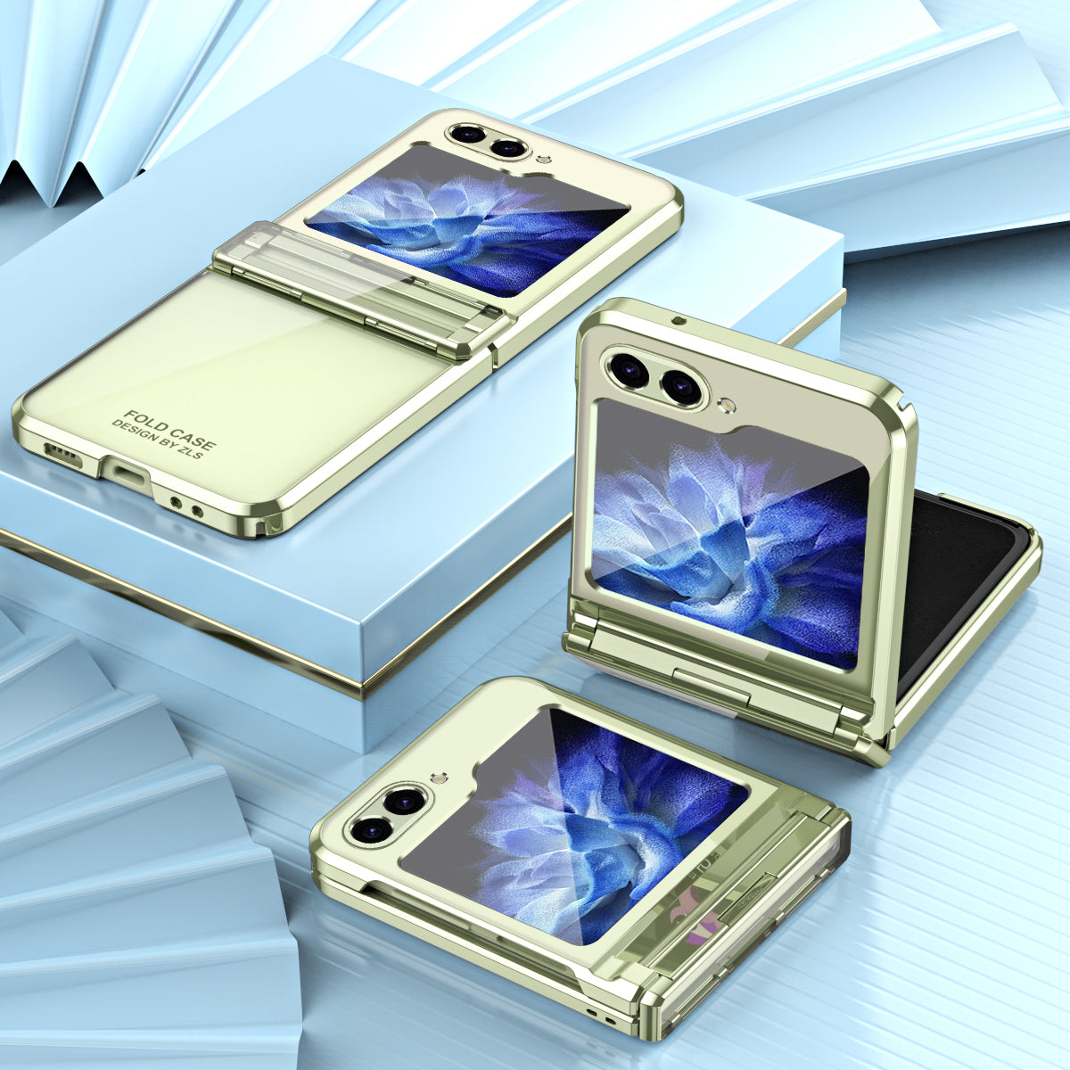 For Samsung Galaxy Z Flip5 5G Shockproof Hard PC Cover Electroplating Phone Protective Case Built-In Glass Film