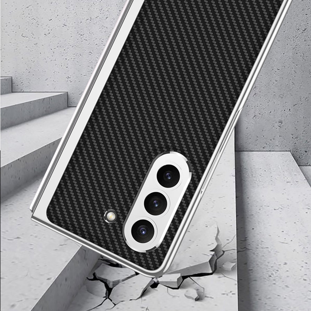 GKK For Samsung Galaxy Z Fold5 5G PU Leather PC Phone Case Electroplating Cover with Tempered Glass Film
