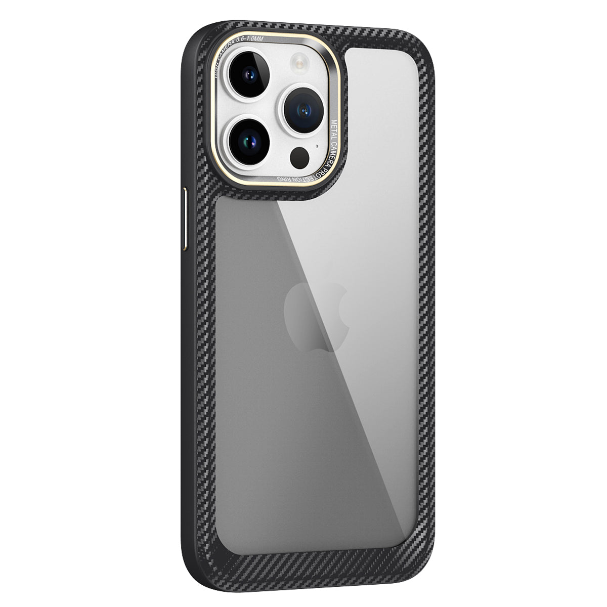 For iPhone 13 Pro Max PC TPU Phone Case Carbon Fiber Texture Edge Transparent Anti-drop Cover