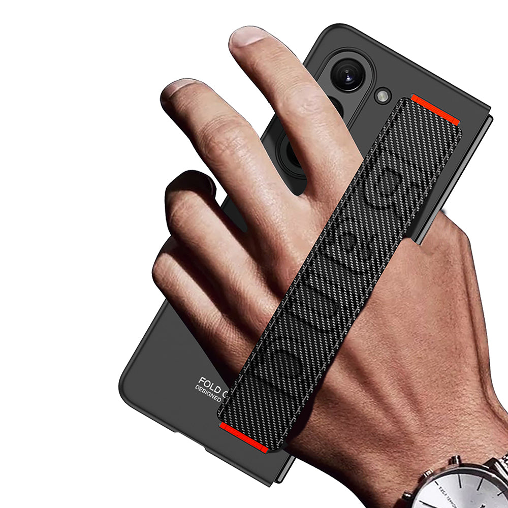 GKK For Samsung Galaxy Z Fold5 5G Ultra-Thin Phone Case PU Leather PC Wristband Back Cover
