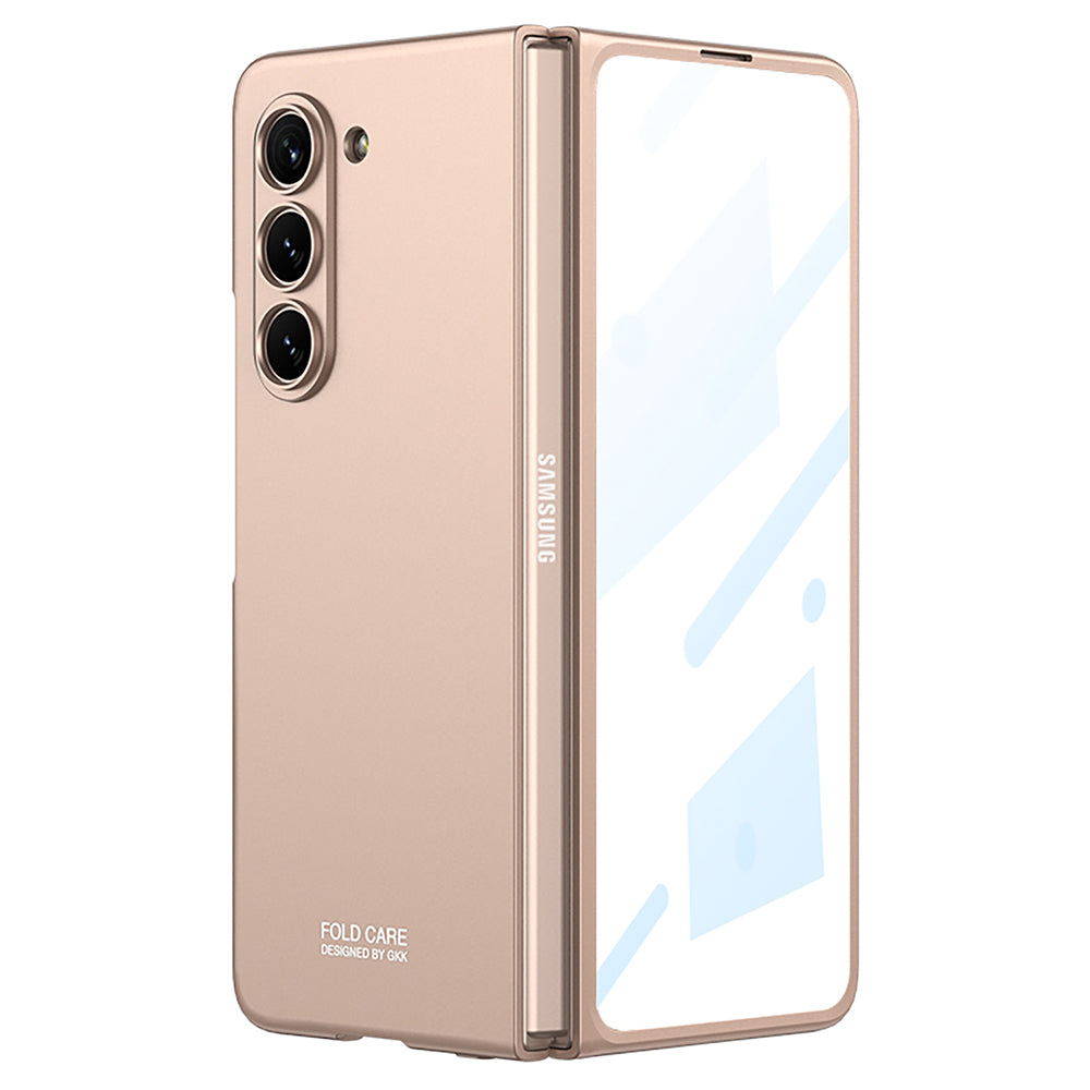 GKK For Samsung Galaxy Z Fold5 5G Ultra-thin PC Phone Case with Tempered Glass Screen Film