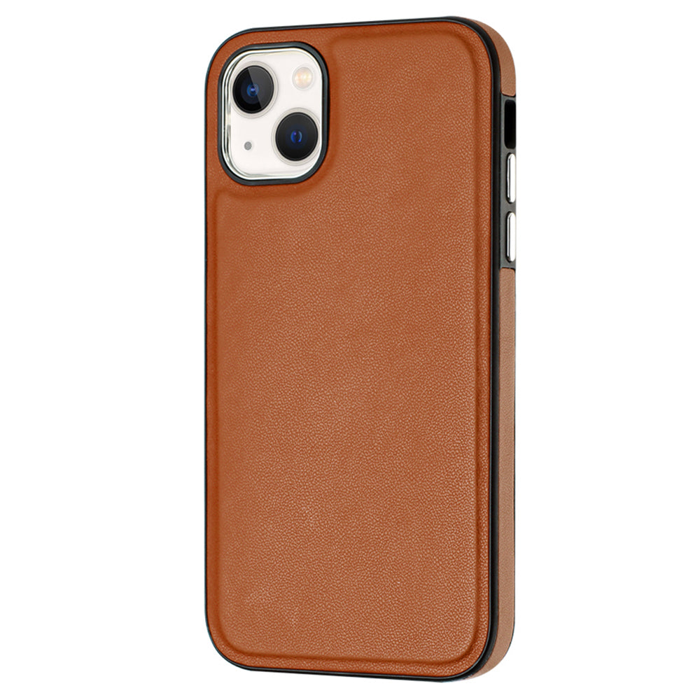 YB Leather Coating Series-6 for iPhone 15 Plus Leather Coated TPU Mobile Phone Case Anti-drop Coating