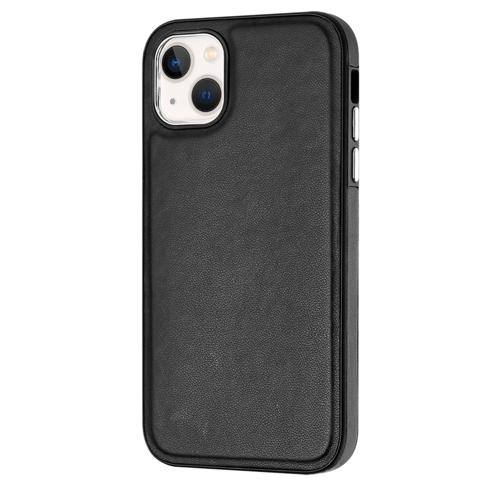 YB Leather Coating Series-6 For iPhone 15 Anti-scratch Back Cover Leather Coated TPU Mobile Phone Case