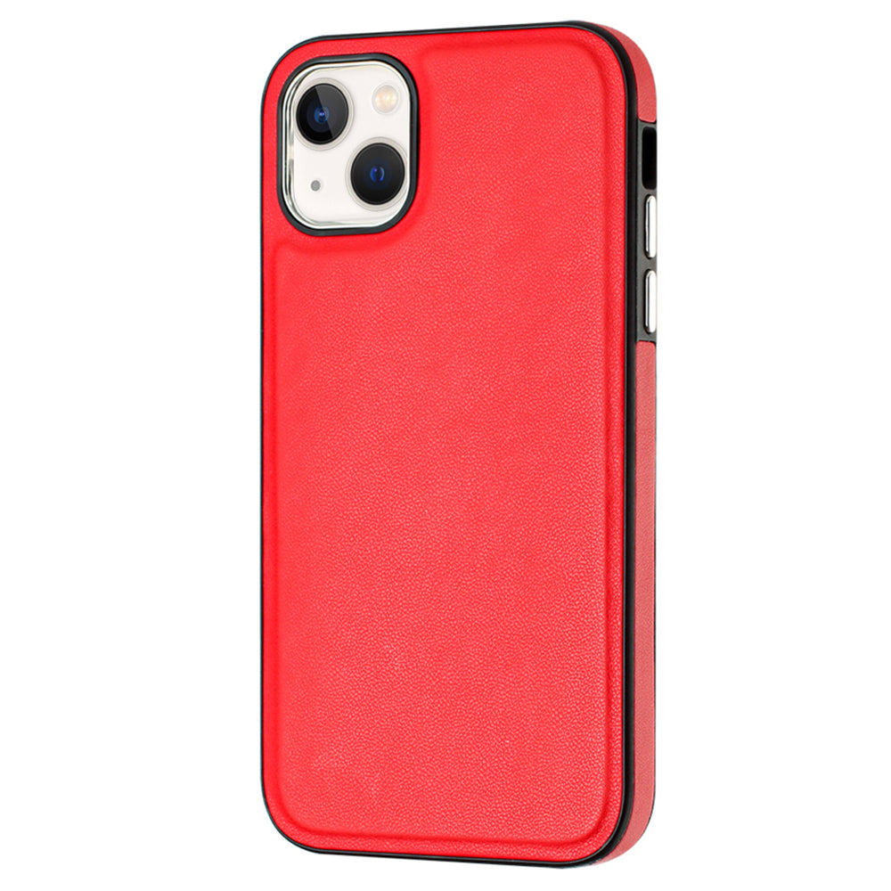 YB Leather Coating Series-6 For iPhone 15 Anti-scratch Back Cover Leather Coated TPU Mobile Phone Case