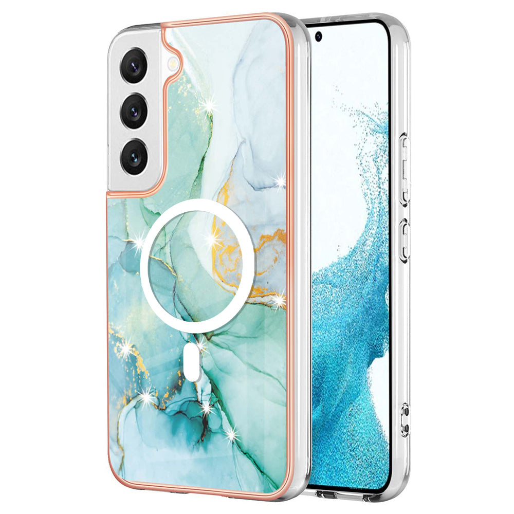 YB IMD Series-19 til Samsung Galaxy S22 5G magnetisk IMD-mønster telefoncover galvaniseret 2,0 mm TPU-cover