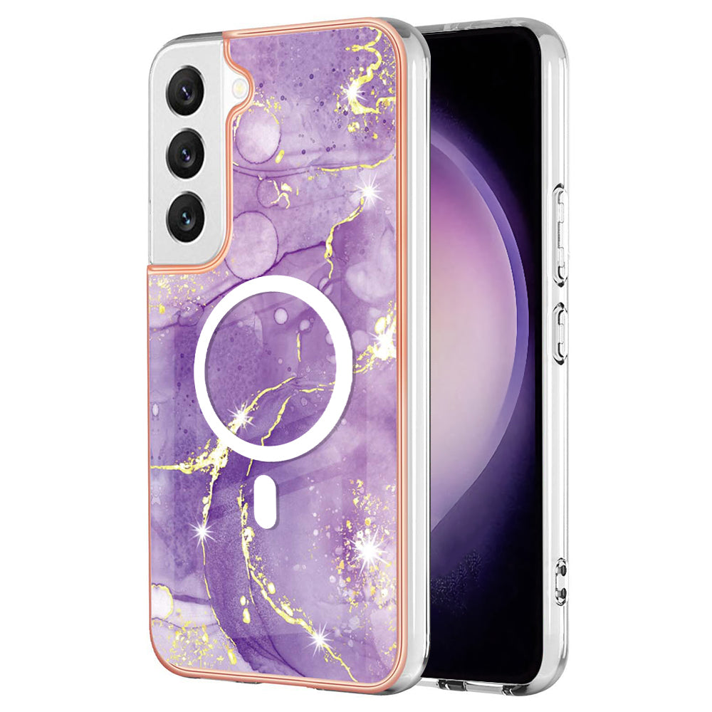 YB IMD Series-19 for Samsung Galaxy S23 Magnetic IMD Drop-proof Case 2.0mm TPU Phone Cover