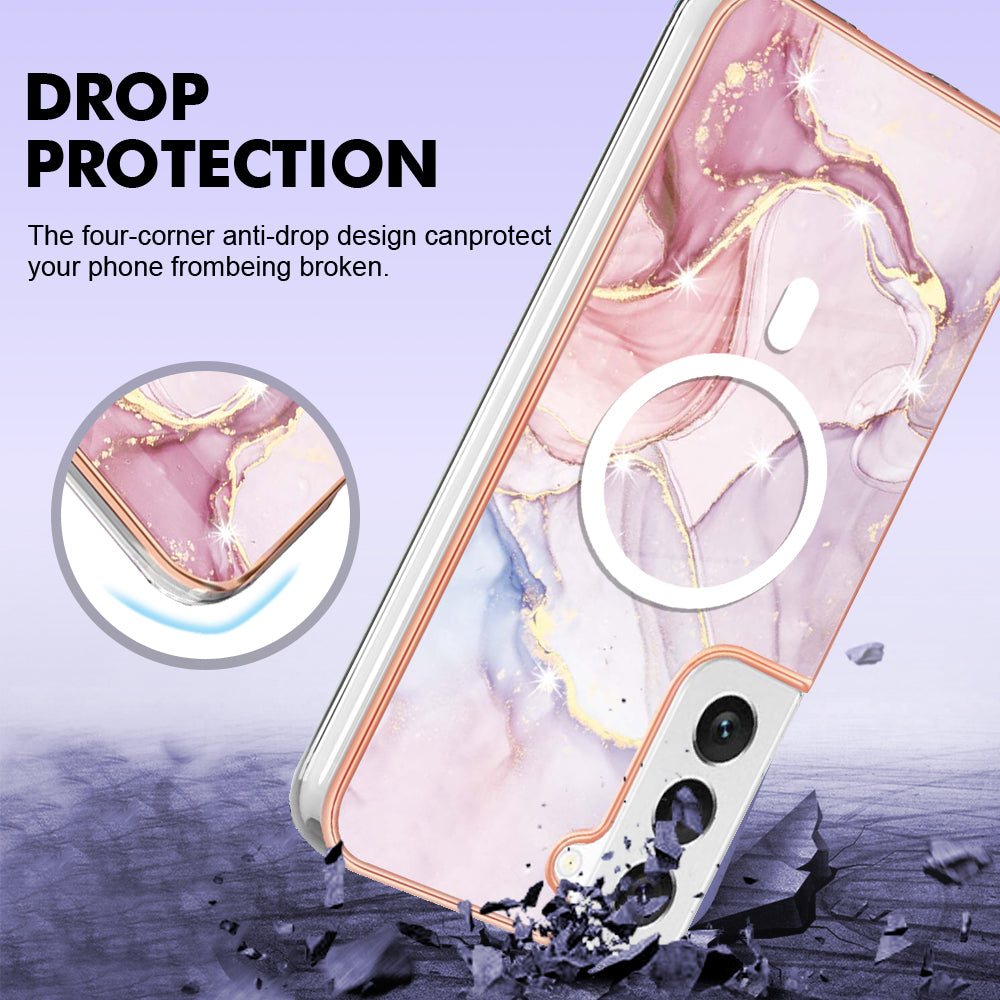 YB IMD Series-19 for Samsung Galaxy S23 Magnetic IMD Drop-proof Case 2.0mm TPU Phone Cover