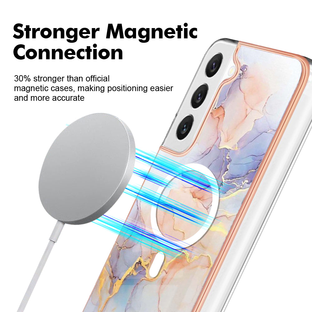 YB IMD Series-19 for Samsung Galaxy S23 Magnetic IMD Drop-proof Case 2.0mm TPU Phone Cover