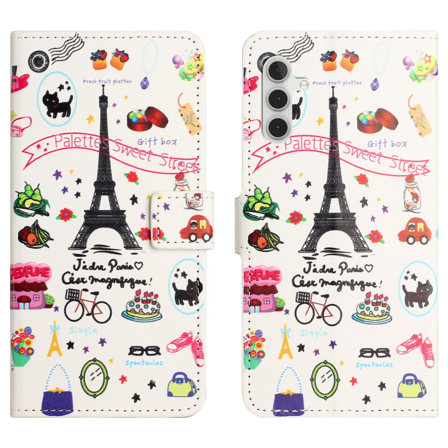PU Leather Cover for Samsung Galaxy S23 FE Pattern Printing Wallet Stand Phone Case