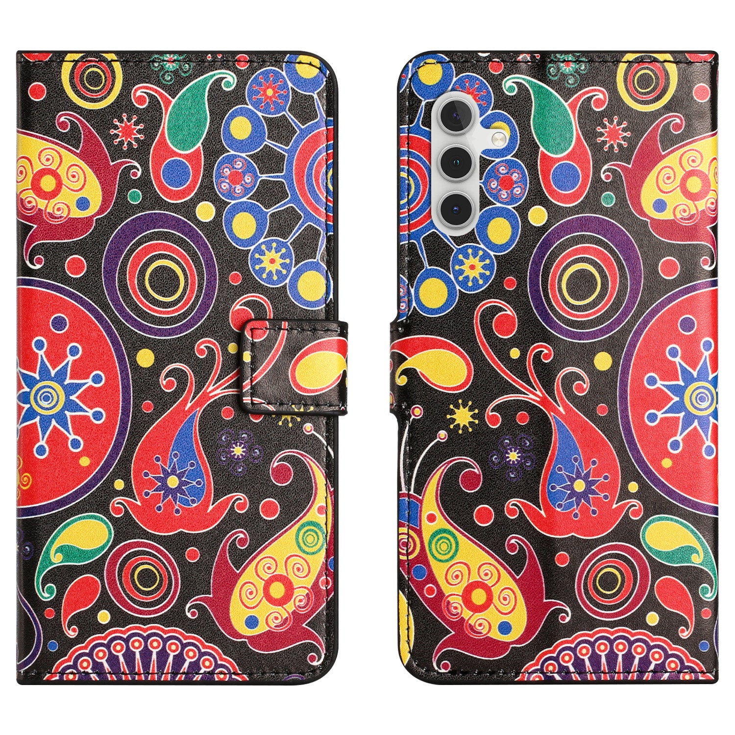 PU Leather Cover for Samsung Galaxy S23 FE Pattern Printing Wallet Stand Phone Case