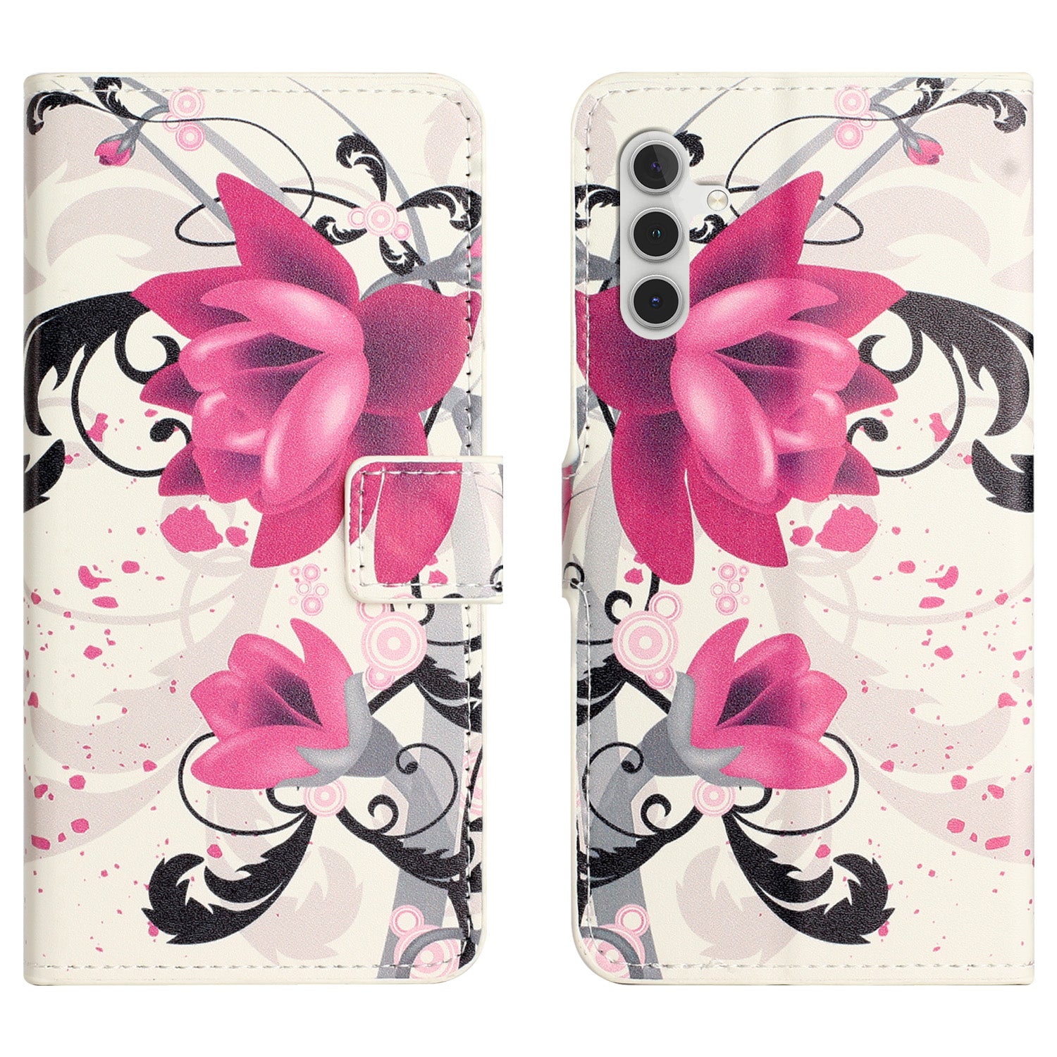 PU Leather Cover for Samsung Galaxy S23 FE Pattern Printing Wallet Stand Phone Case