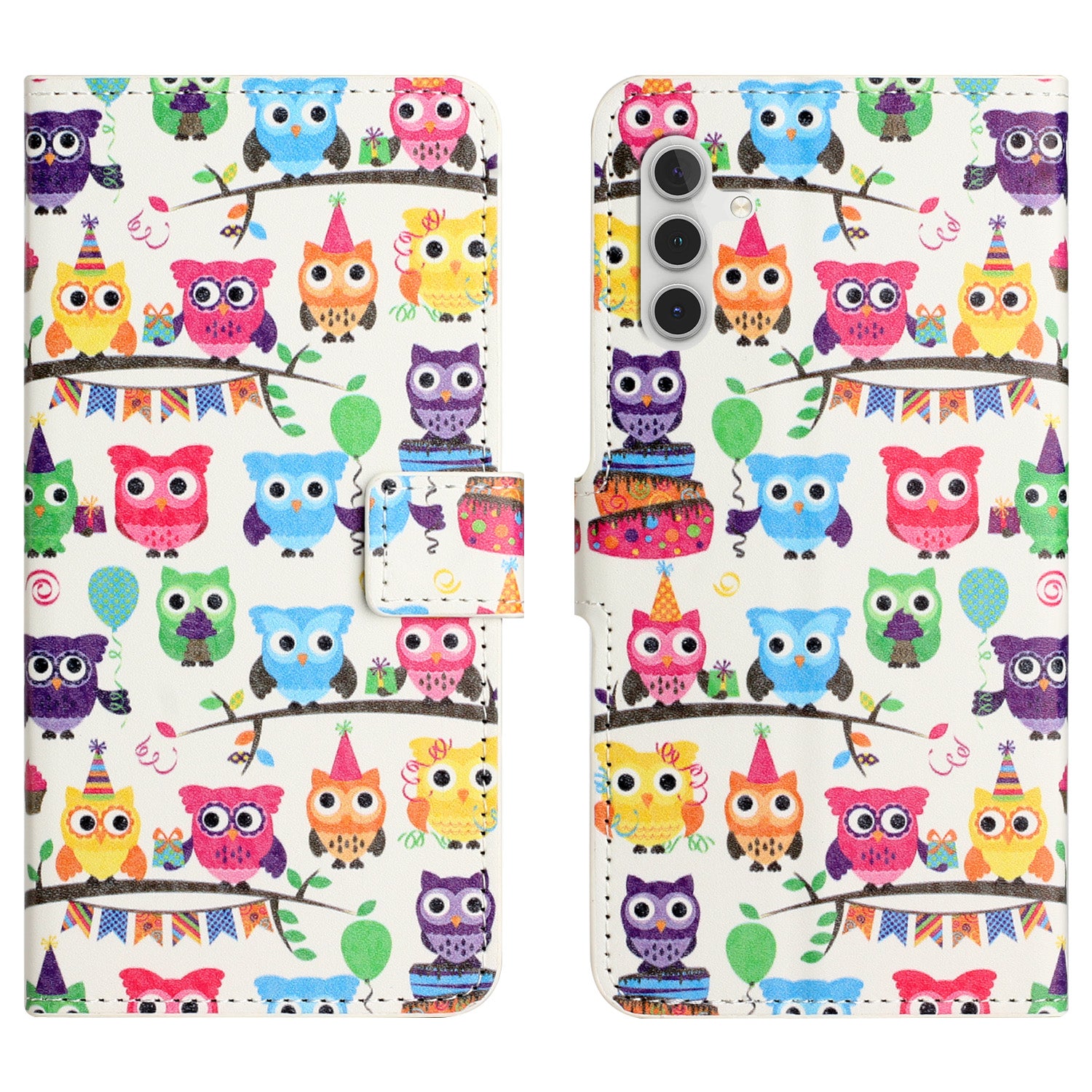 PU Leather Cover for Samsung Galaxy S23 FE Pattern Printing Wallet Stand Phone Case