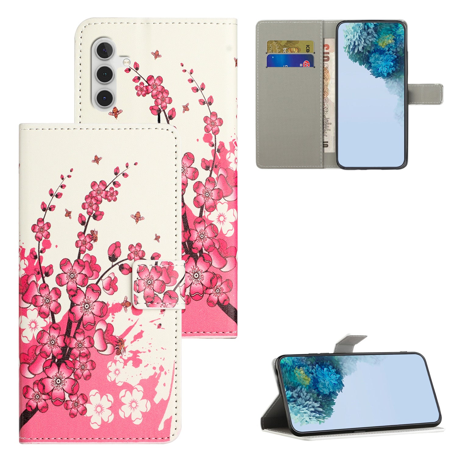 PU Leather Cover for Samsung Galaxy S23 FE Pattern Printing Wallet Stand Phone Case