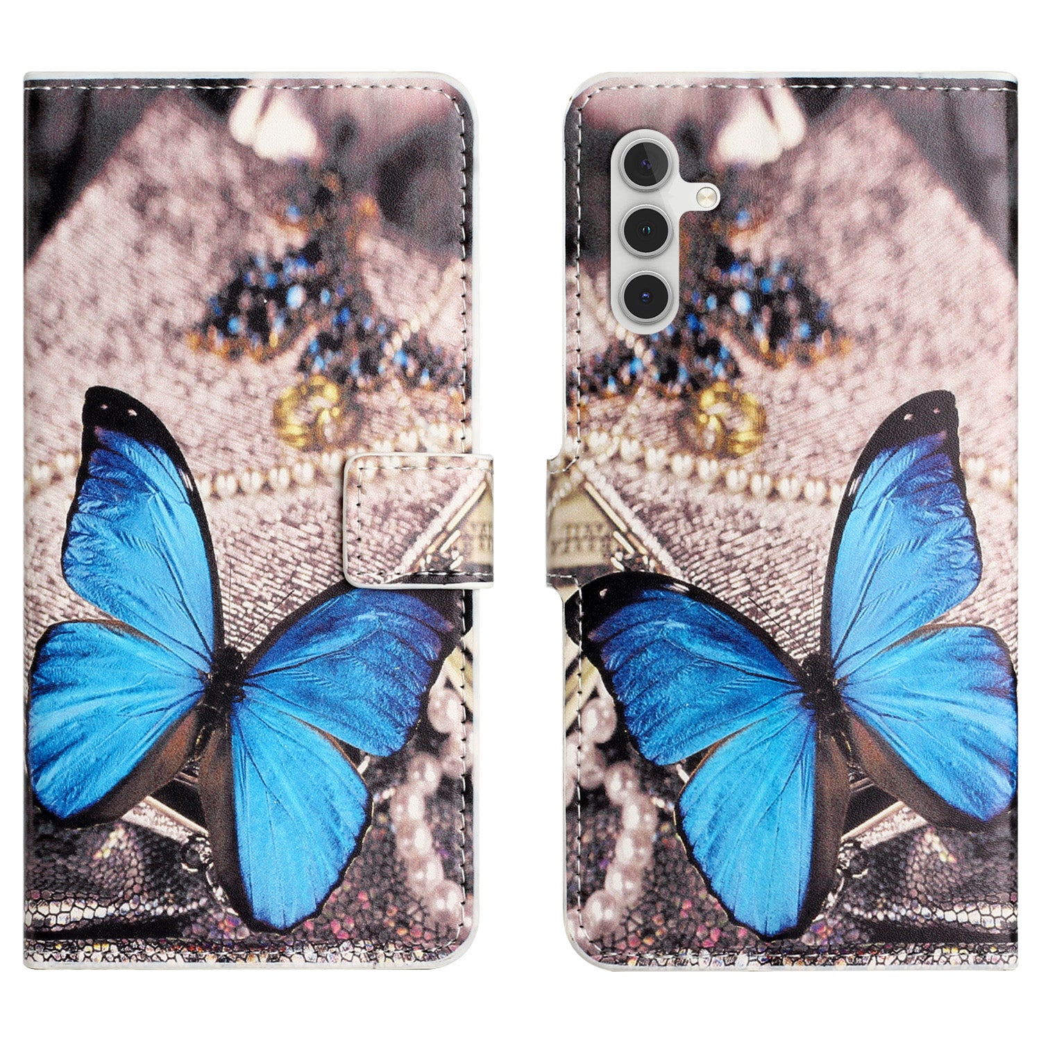 PU Leather Cover for Samsung Galaxy S23 FE Pattern Printing Wallet Stand Phone Case