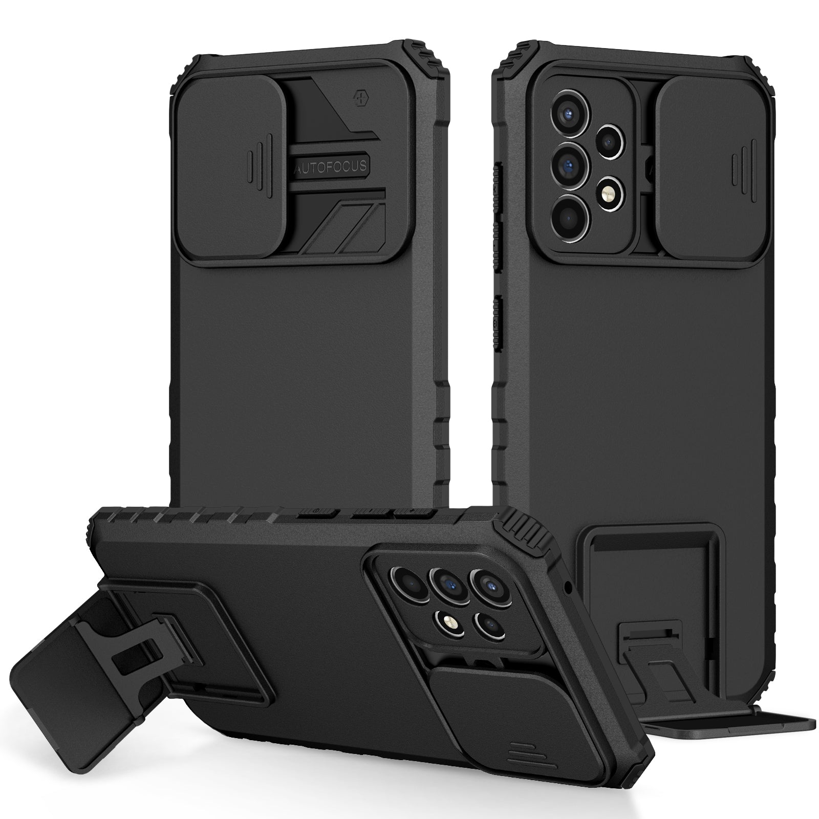 For Samsung Galaxy A52 4G A52 5G A52s 5G PC TPU Kickstand Cover Slide Camera Lid Phone Case