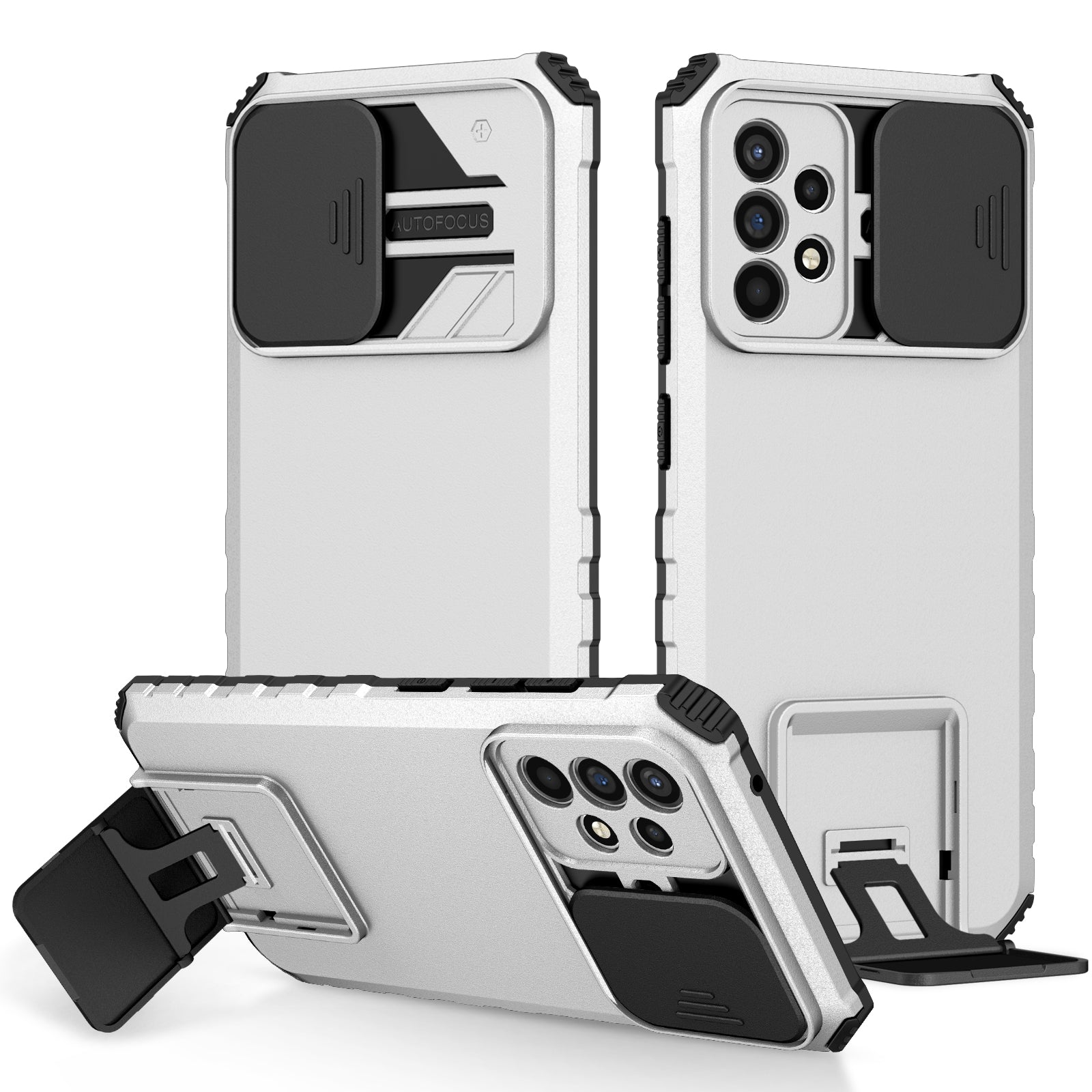For Samsung Galaxy A52 4G A52 5G A52s 5G PC TPU Kickstand Cover Slide Camera Lid Phone Case