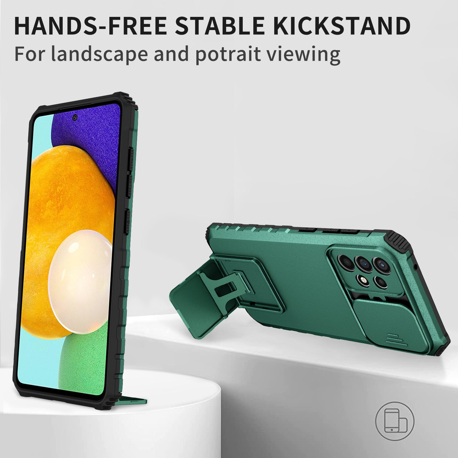 For Samsung Galaxy A52 4G A52 5G A52s 5G PC TPU Kickstand Cover Slide Camera Lid Phone Case