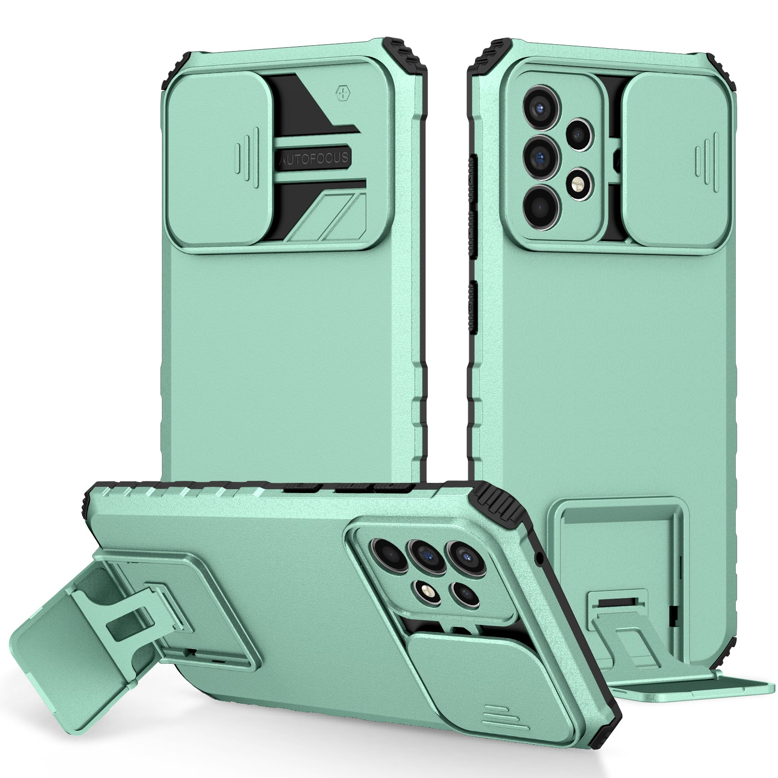 For Samsung Galaxy A52 4G A52 5G A52s 5G PC TPU Kickstand Cover Slide Camera Lid Phone Case
