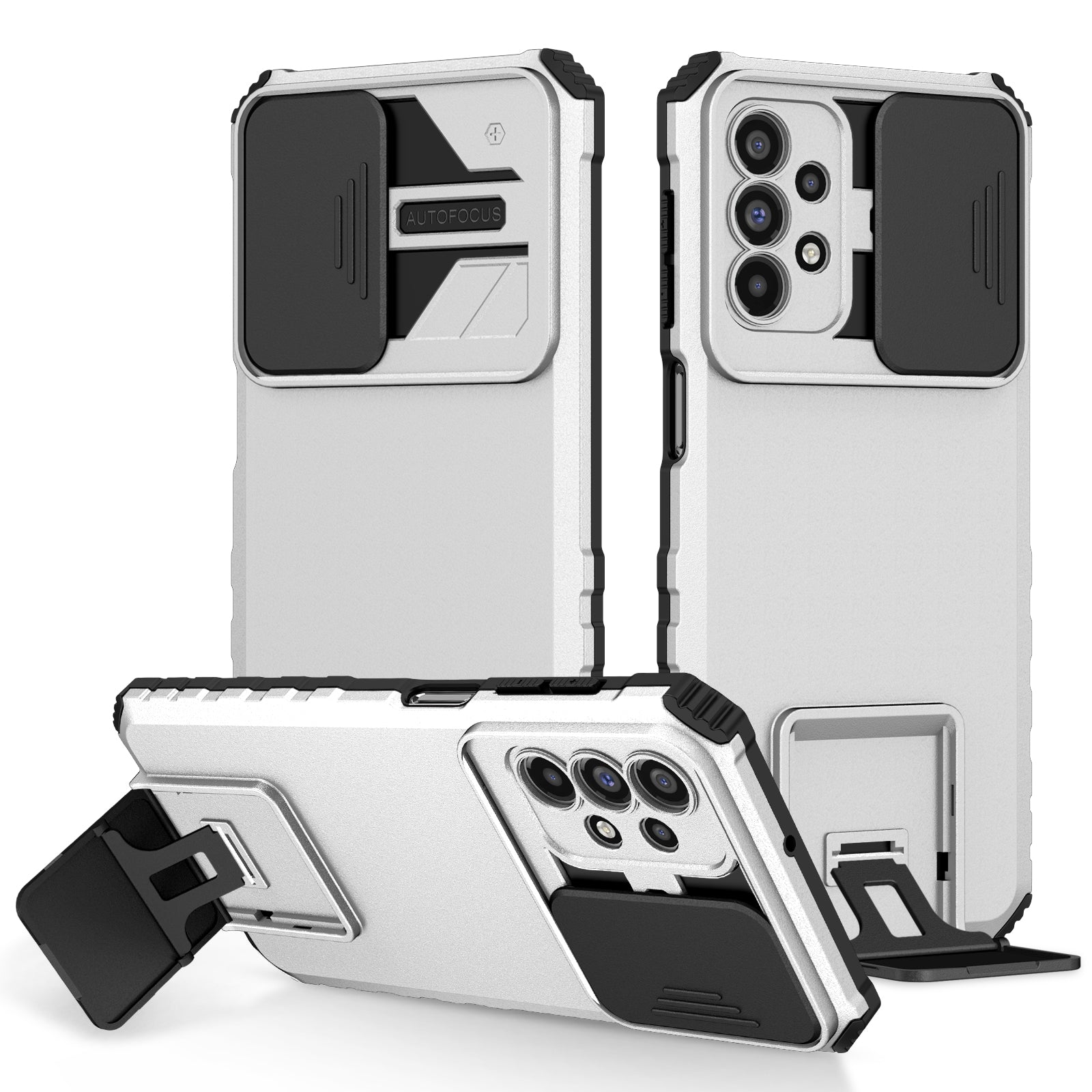 For Samsung Galaxy A23 4G A23 5G (Global Version) Slide Camera Lid Phone Case PC TPU Kickstand Cover