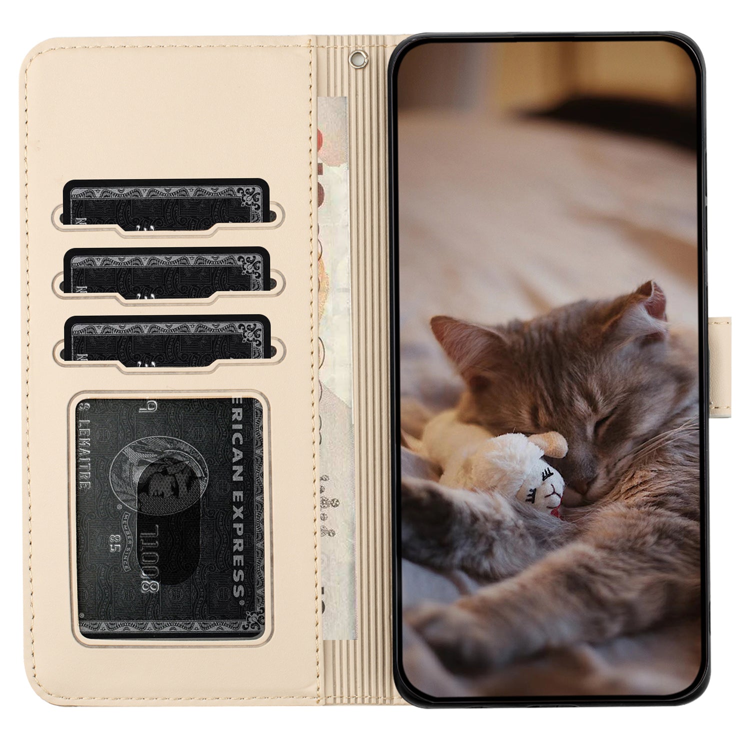 For Samsung Galaxy A53 5G Wallet Phone Cover Imprinted Wall Cats Leather Stand Phone Case with Strap