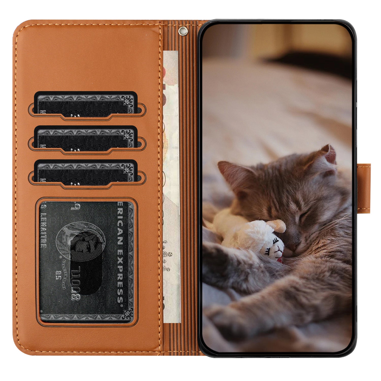 For Samsung Galaxy A33 5G Leather Stand Wallet Phone Cover Imprinted Wall Cats Phone Case with Strap