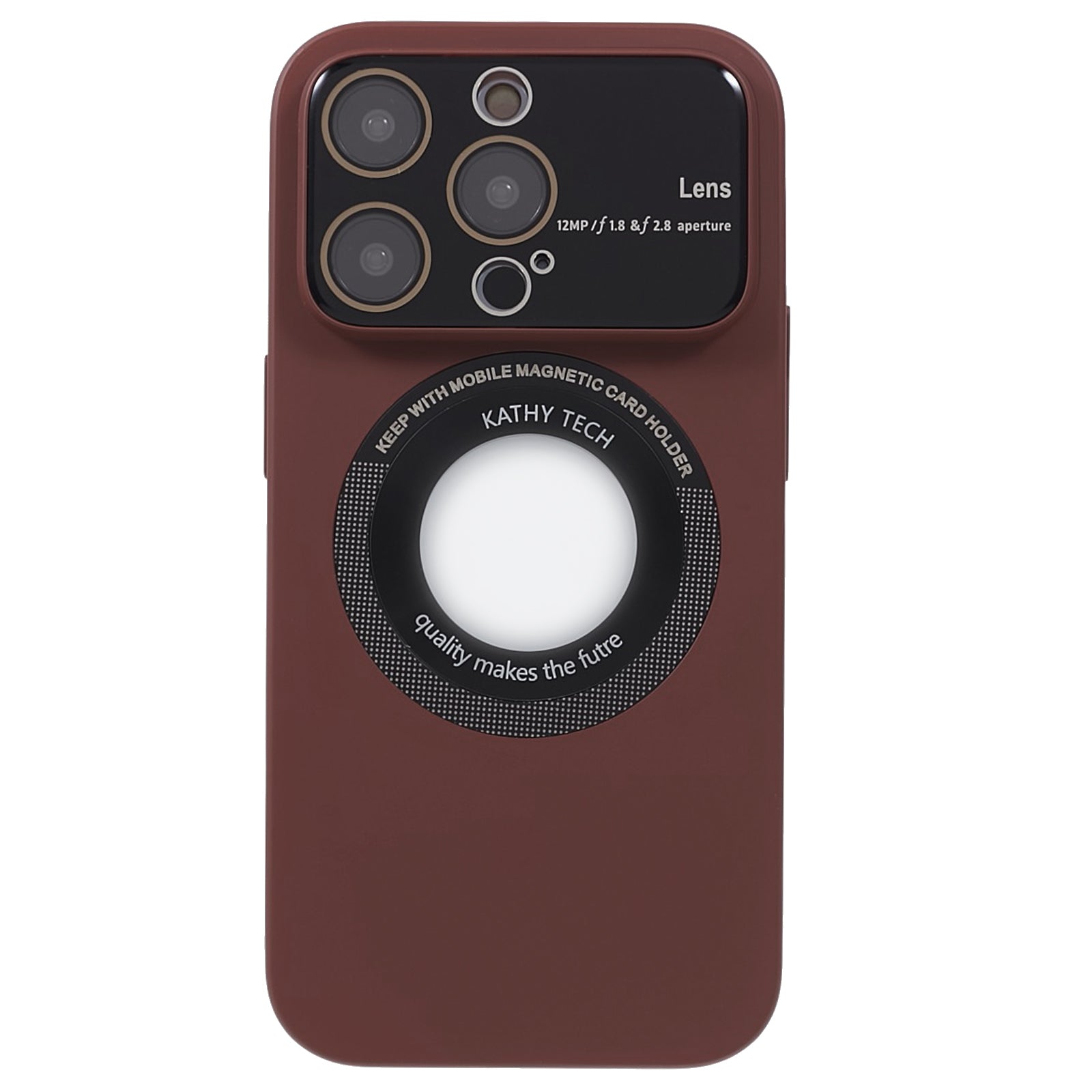 VOERO For iPhone 14 Pro Max PC Shockproof PC Phone Cover Built-In Metal Ring Sheet Phone Case Compatible with MagSafe