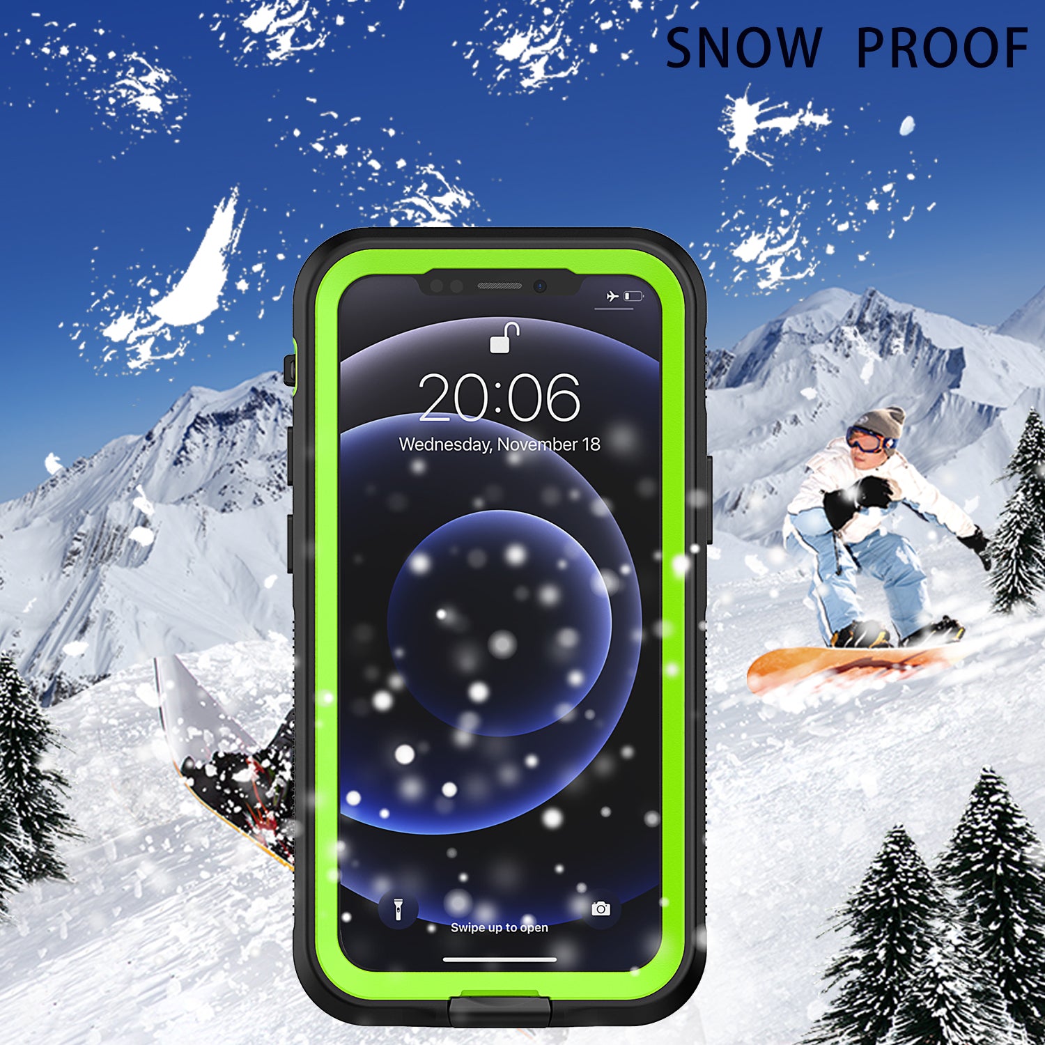 Underwater Diving Case for iPhone 12 mini 5.4 inch TPU PC PET IP68 Waterproof Snorkeling Phone Cover