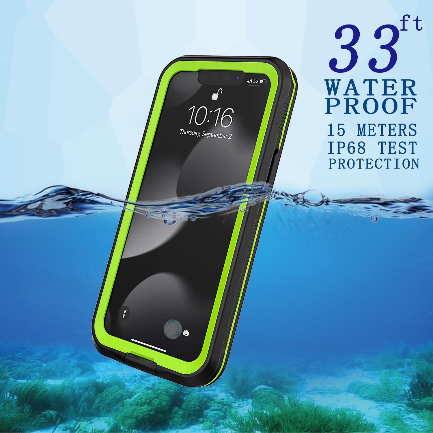 TPU PC PET IP68 Waterproof Case for iPhone 13 mini 5.4 inch Underwater Diving Phone Cover for Snorkeling