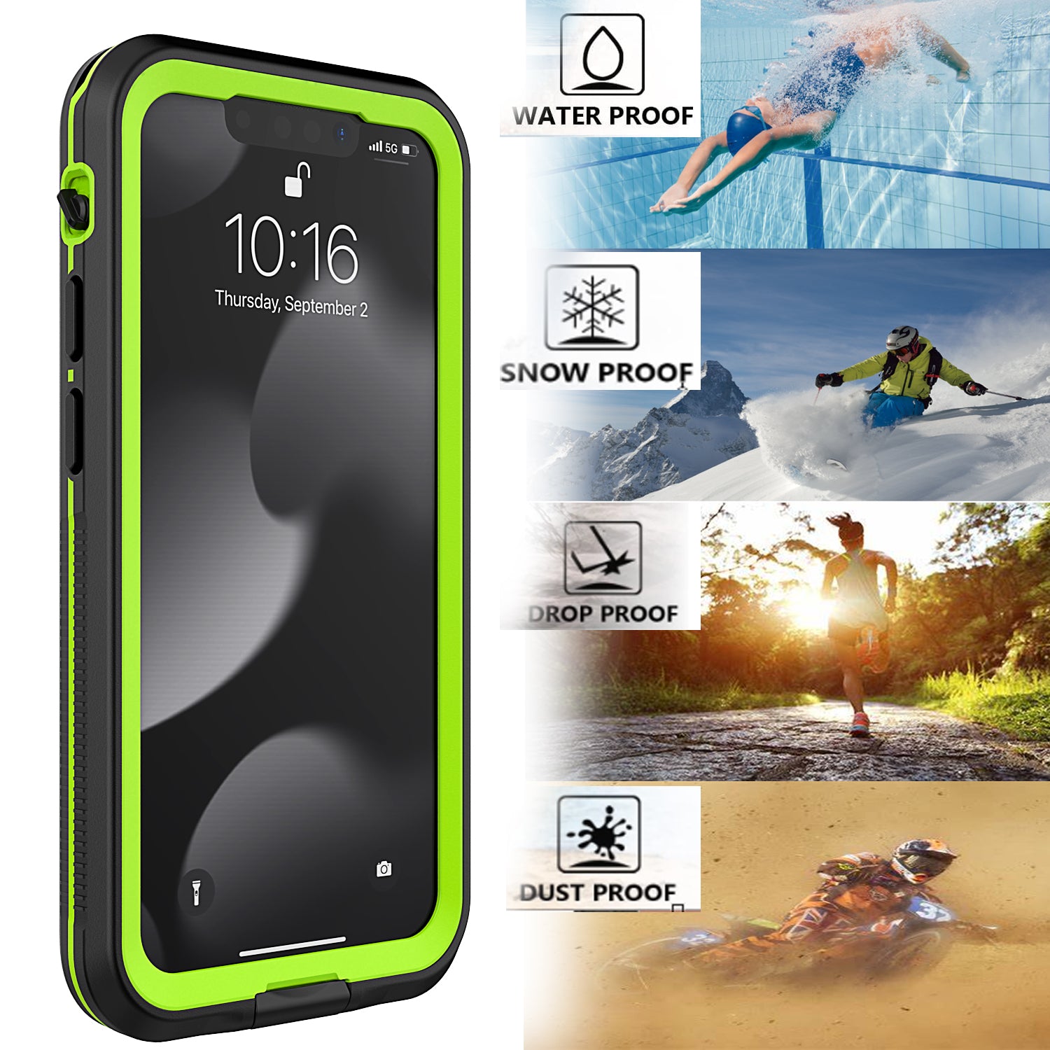 TPU PC PET IP68 Waterproof Case for iPhone 13 mini 5.4 inch Underwater Diving Phone Cover for Snorkeling
