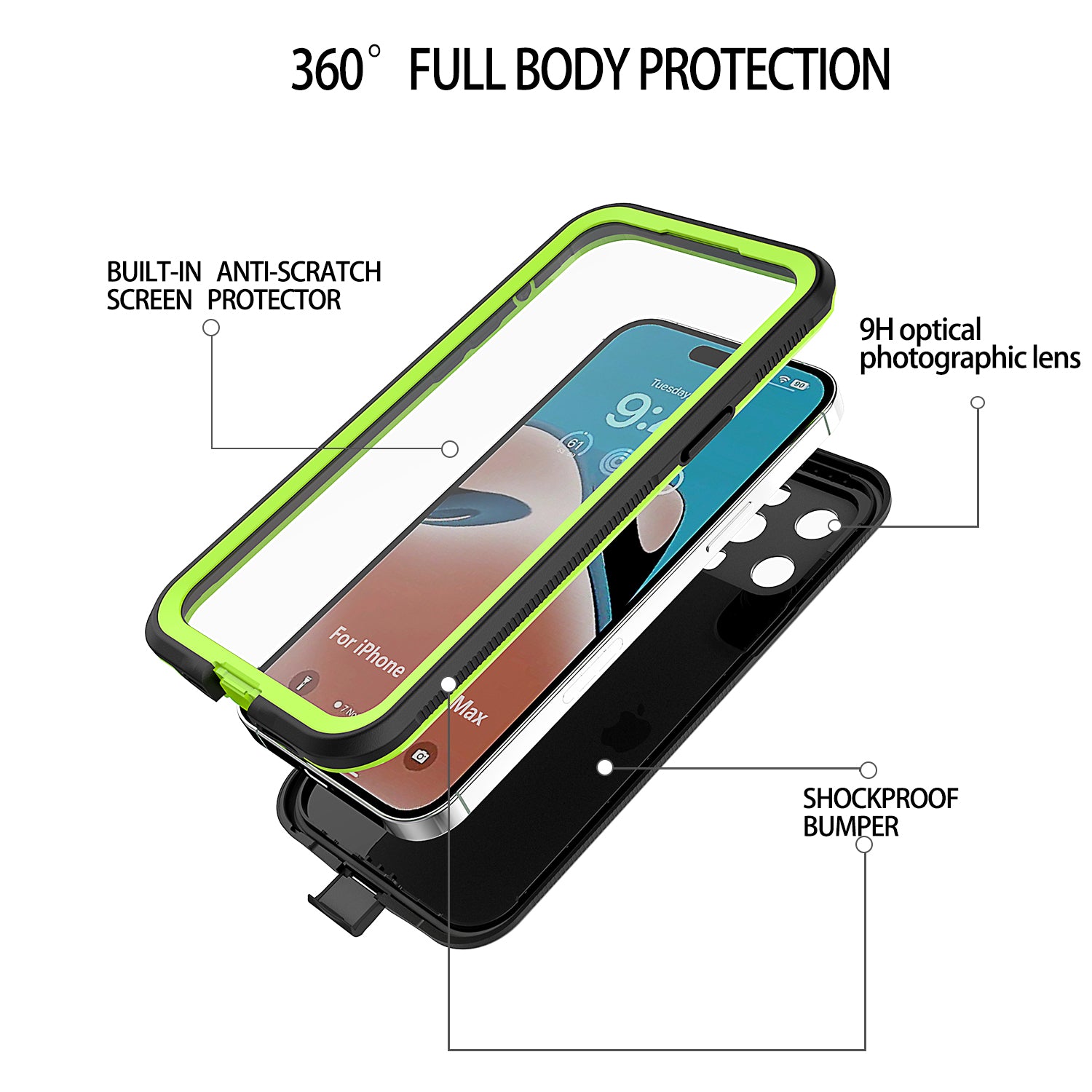 TPU PC PET IP68 Waterproof Case for iPhone 13 mini 5.4 inch Underwater Diving Phone Cover for Snorkeling