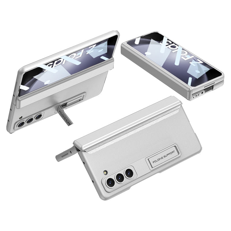 GKK For Samsung Galaxy Z Fold5 5G Phone Case Kickstand Magnetic Hinge Hard PC Cover with Tempered Glass Screen Film