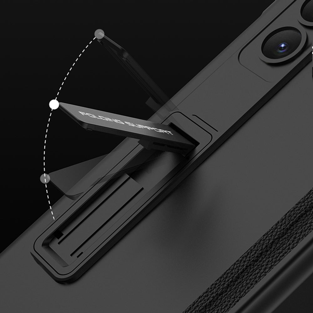 GKK For Samsung Galaxy Z Fold5 5G Phone Case Kickstand Magnetic Hinge Hard PC Cover with Tempered Glass Screen Film