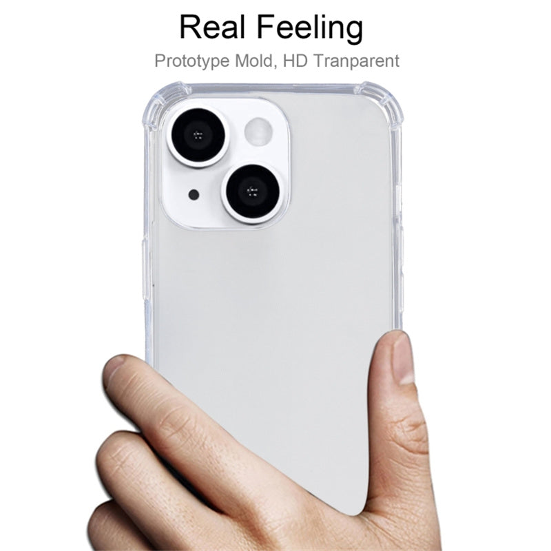For iPhone 15 Plus TPU Protective Case Transparent Four Corners Drop Resistant Phone Cover