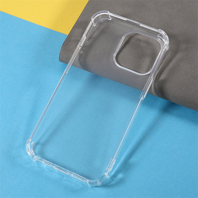 For iPhone 15 Plus TPU Protective Case Transparent Four Corners Drop Resistant Phone Cover